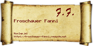 Froschauer Fanni névjegykártya